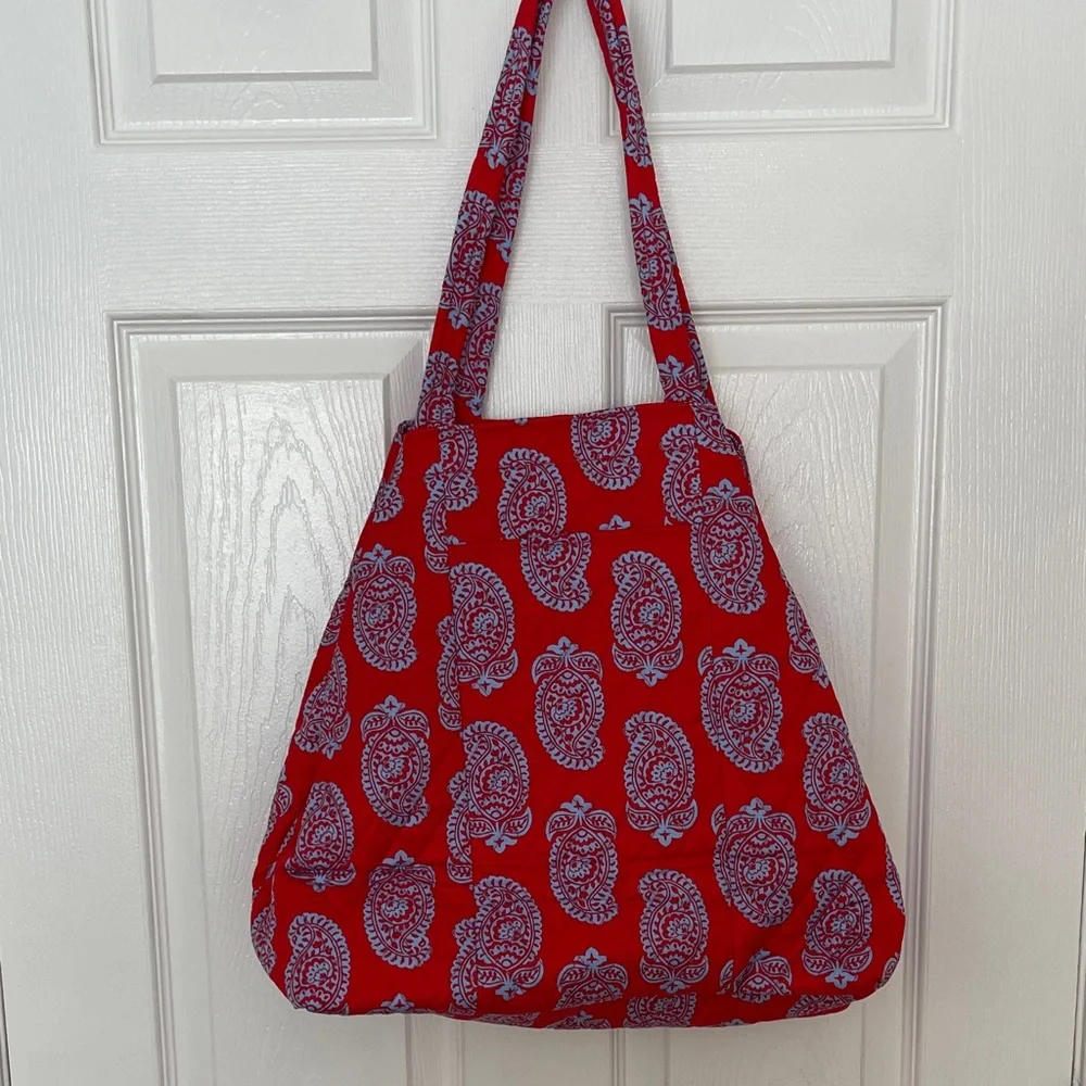Vera Bradley Red and Blue Paisley Tote - Picture 2 of 3